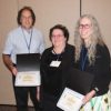 Indexer Richard Genova receives the 2017 Excellence in Indexing Award from Joan Shapiro, who served on the judging committee. Sandra Gach (right) represents publisher LexisNexis.